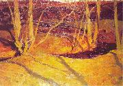 Ferdynand Ruszczyc Pejzaz jesienny o zachodzie slonca oil painting on canvas